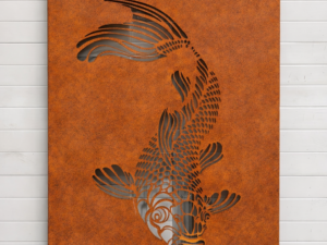 Brise-vue décoratif Carpe Koï en acier Corten (2mm)